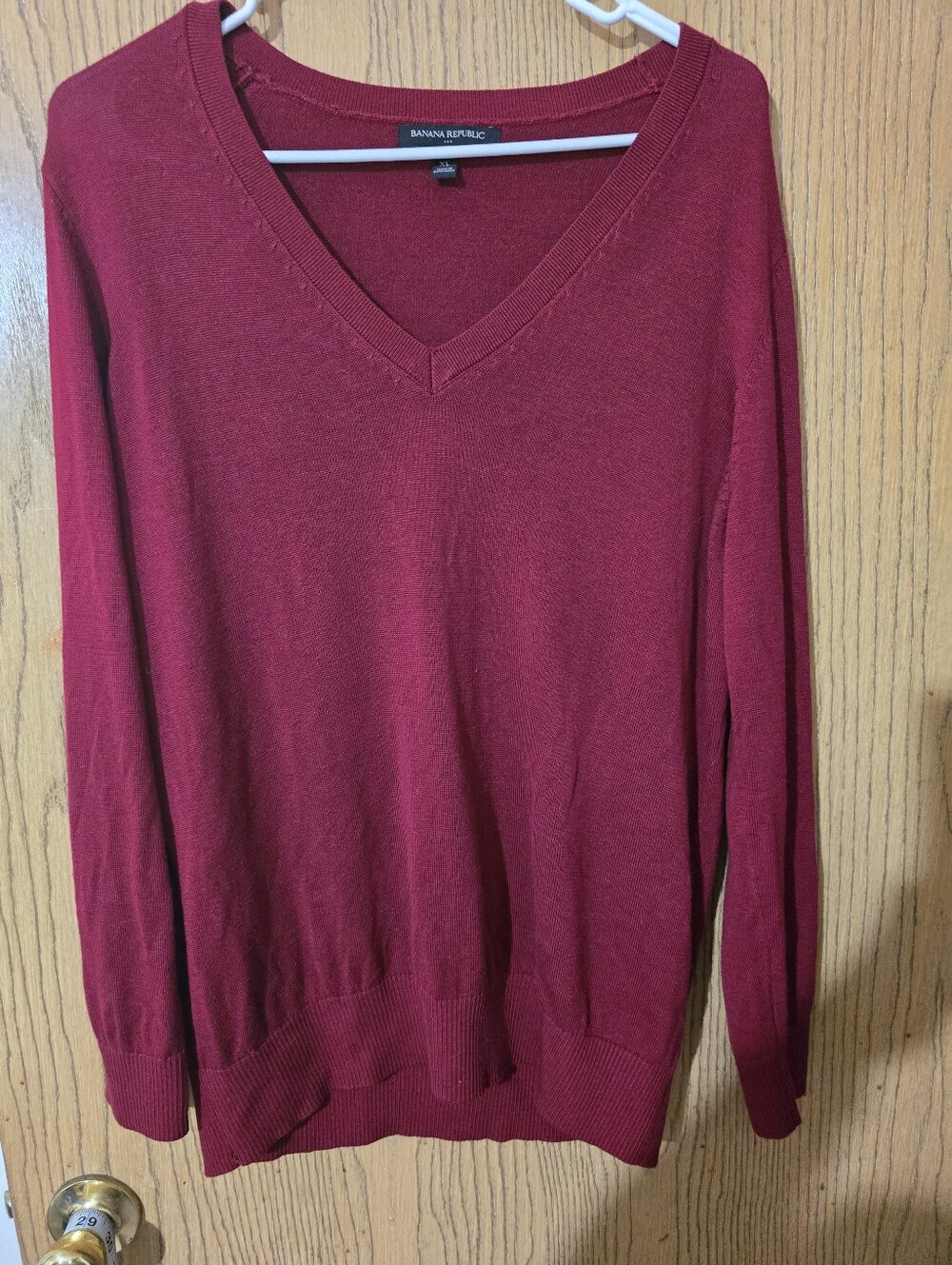 Vince Camuto V-Neck Cozy Women's Sweater in Burgundy - Picture 2 of 3
